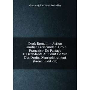   enregistrement (French Edition) Gustave Julien Henri De Ridder Books