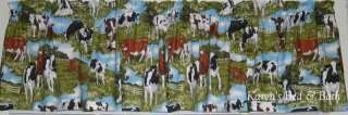 Country Farm Dairy Milk Cows Farmer Curtain Valance NEW  