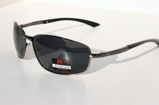 Men Metal Polarized Rectangle Aviator Sunglasses Black1  