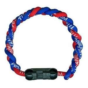  Titanium Ionic Braided Wristband   Royal Blue/Red: Sports 
