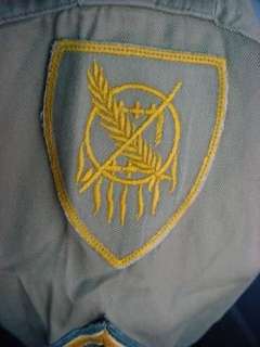 1950s US Army ROTC Oklahoma Military Academy OMA Khaki Service Shirt 