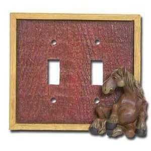  Bearfoots Montana Elmer Horse Double Switchplate Cover 