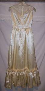Vintage Ivory Satin & Lace Wedding Dress  