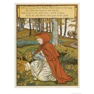  Red Riding Hood Makes a Pretty Nosegay with Wild Flowers 