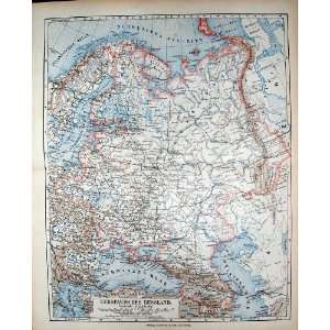   Meyers German Atlas 1900 Map Russia Petersburg Moscow: Home & Kitchen