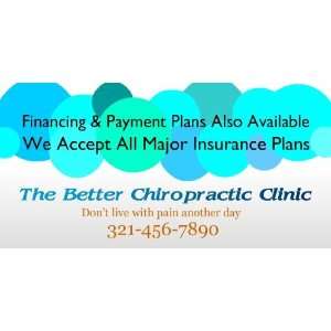  3x6 Vinyl Banner   Chiropractic Clinic Insurance Plan 