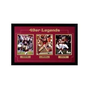  Signed Rice Picture   49ers Greats Triple Framed Collage 