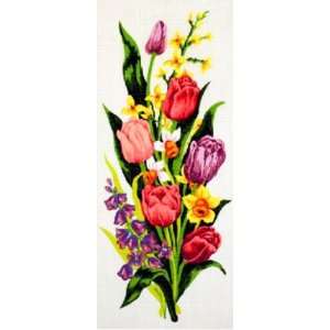  TULIPS & DAFFODILS NEEDLEPOINT CANVAS: Arts, Crafts 