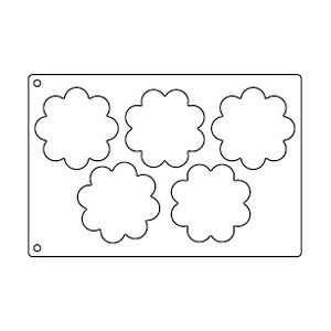  Tuile Template, Flower, 4.75 each. Overall Sheet 10.5 x 