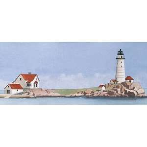 Andras Kaldor 35.25W by 15H  Boston Light CANVAS Edge #3 3/4 