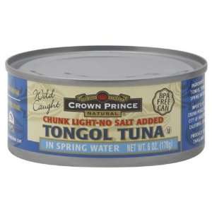 Crown Prince, Tuna Tongol Nslt, 6 OZ (Pack of 24):  Grocery 