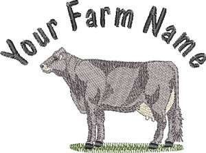 Brown Swiss Dairy Cow Custom Farm Name Embroidery 1/4 Zip Fleece S M L 