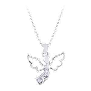   Diamond Journey of Love Angel Pendant with Chain: Katarina: Jewelry