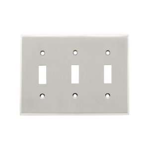   Brass Triple Toggle Switch Plate in Satin Nickel.: Home Improvement