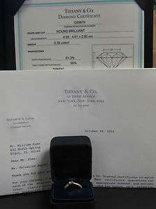 Tiffany & Co Etoile Solitaire PLAT 750 Diamond Ring .35ct  