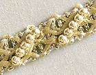 Yards. Metallic Trim with Beads. Light Gold. Braid, Lace, Ribbon