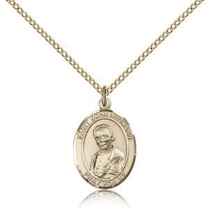  Gold Filled St. Saint John Neumann Medal Pendant 3/4 x 1/2 