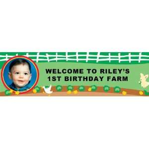  Barnyard Birthday Personalized Photo Banner Standard 18 x 