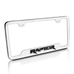 Ford Raptor Brushed Steel License Plate Frame, Official Licensed