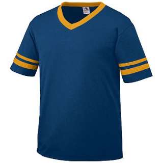 Augusta Sportswear Sleeve Stripe V Neck Jersey Sports Shirt (19 Colors 