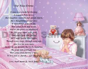 Gift For Niece Personalized Poem Birthday Christmas Gift Bedtime 