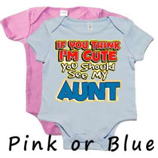 Cute Aunt Funny Auntie Infant Baby shirt onsie Onesie  