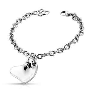    Bracelet in White Steel, form Heart, line Sweety, weight 23 grams