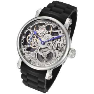 Rougois Mechanique Silver tone Skeleton Watch RM870  