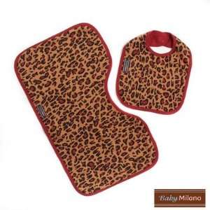  Bib and Burp Cloth in Leopard Print Toys & Games