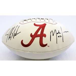 Nick Saban & Mark Ingram Signed Alabama Crimson Tide Logo Ball   GAI 
