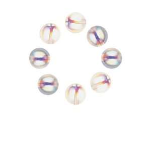  Crystal Czech Glass Round Iris Rainbow Beads 6mm: Arts 