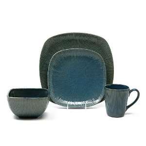  Baum Radiant Lines Denim 16 pc. Dinnerware Set Kitchen 