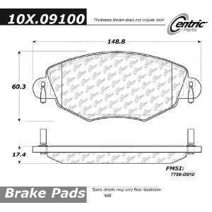  Centric Parts, 102.09100, CTek Brake Pads Automotive