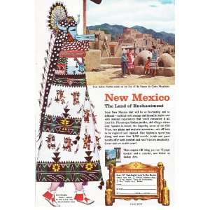 1957 Ad New Mexico Taos Indian Pueblo Sangro de Crist Zuni 