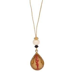    Buddhist Medallion & Lotus Mala Bead Amulet 