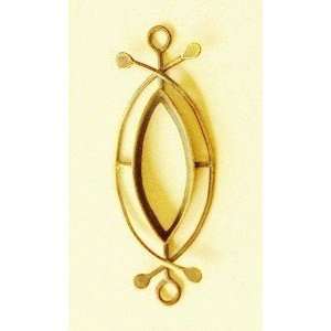  Art Deco Bezel, Medium Almond, Yellow Bronze: Arts, Crafts 