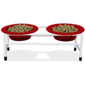  Platinum Pets White Triple Modern Diner Stand with 8oz 