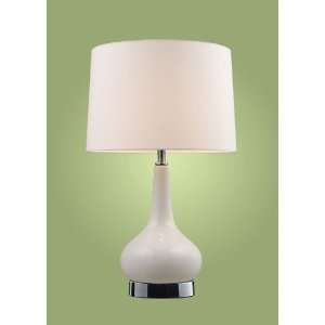  1 Light Table Lamp In A White & Chrome Finish