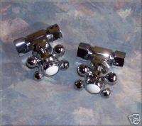 SHUT OFF VALVES for claw foot tub WATER PIPES   CHROME  