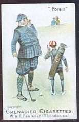 Tobacco Card, Faulkner, GOLF TERMS, Fore!!, 1901, Very Scarce  