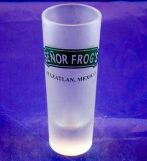 Senor Frogs Logo Mazatlan Mexico Tall Frosted Glass Shot Glass  