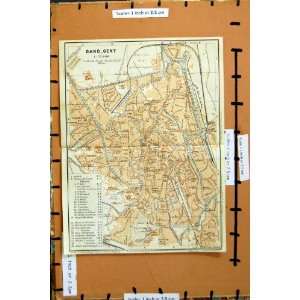   Map 1910 Street Plan Town Gand Gent Belgium Citadelle: Home & Kitchen