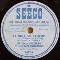 PETITON GONZALEZ Seeco 7412 MERENGUE PROMO 78 RPM  