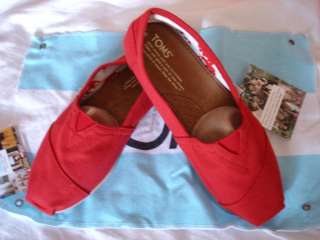 Toms Womens Classic Red Canvas Shoes  