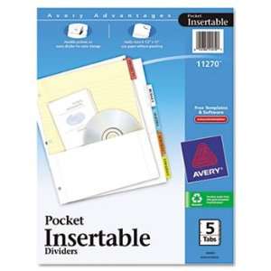  WorkSaver Pocket Dividers w/Five Insertable Multicolor 