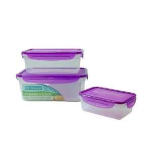   Freeze & Lock Rectangle Storage Containers   3 Pack