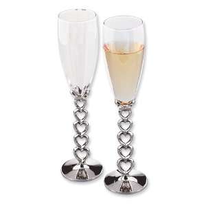  Nickel plated Open Heart Toasting Flutes Jewelry