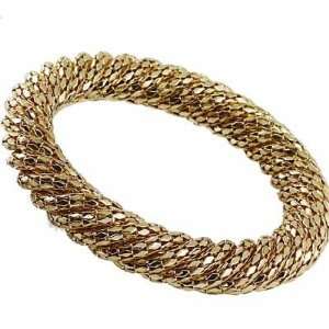  Gold Mesh Twisted Style Bangle Bracelet Fashion Jewelry Jewelry