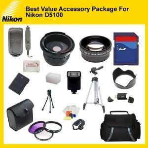  Best Value Accessory Package For Nikon D5100 includes 