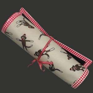  Funky Sock Monkey Roll Up Chalk Placemat Baby